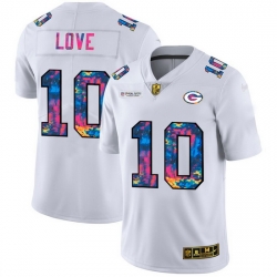 Green Bay Green Bay Green Bay Green Bay Packers 10 Jordan Love Men White Nike Multi Color 2020 NFL Crucial Catch Limited NFL Jersey