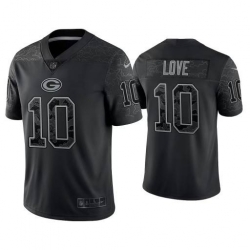 Men Green Bay Packers 10 Jordan Love Black Fashion Stitched Jersey