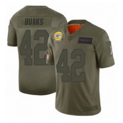 Men Green Bay Packers 42 Oren Burks Limited Camo 2019 Salute to Service Football Jersey