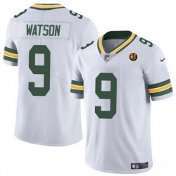 Men Green Bay Packers 9 Christian Watson White Vapor Limited Throwback Stitched Football Jersey