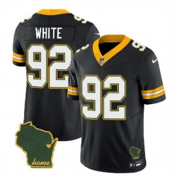 Men Green Bay Packers 92 Reggie White Black 2023 F U S E  Home Patch Vapor Untouchable Limited Stitched Jersey