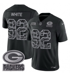 Men Green Bay Packers  92 Reggie White Black F U S E  2026 Salute to Service Limited Stitched Football Jersey
