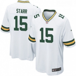 Men Nike Green Bay Packers 15 Bart Starr Game White NFL Jersey