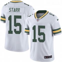 Men Nike Green Bay Packers 15 Bart Starr White Vapor Untouchable Limited Player NFL Jersey