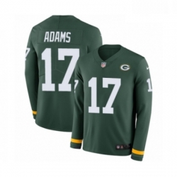 Men Nike Green Bay Packers 17 Davante Adams Limited Green Therma Long Sleeve NFL Jersey