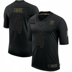 Men Nike Green Bay Packers 4 Brett Favre 2020 Black Vapor Limited Jersey