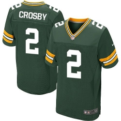 Nike Green Bay Packers #2 Mason Crosby Green Team Color Men 27s Stitched NFL Elite Jersey