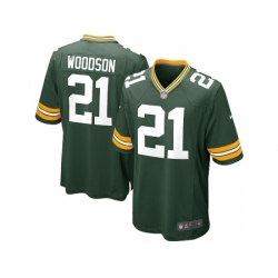 Nike Green Bay Packers 21 Charles Woodson Green Game NFL Jersey