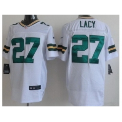 Nike Green Bay Packers 27 Eddie Lacy White Elite NFL Jersey