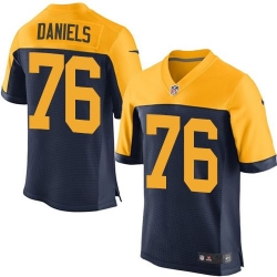 Nike Green Bay Packers #76 Mike Daniels Navy Blue Alternate Mens Stitched NFL New Elite Jersey