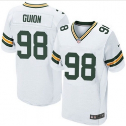 Nike Green Bay Packers #98 Letroy Guion White Mens Stitched NFL Elite Jersey