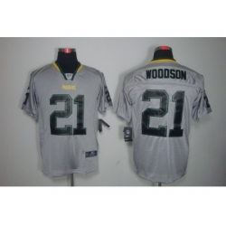 Nike Green bay Packers 21 Charles Woodson Grey Elite Lights Out NFL Jersey