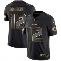 Nike Packers 12 Aaron Rodgers Black Gold Vapor Untouchable Limited Jersey