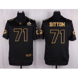 Nike Packers #71 Josh Sitton Black Mens Stitched NFL Elite Pro Line Gold Collection Jersey