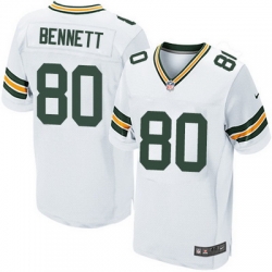 Nike Packers #80 Martellus Bennett White Mens Stitched NFL Elite Jersey