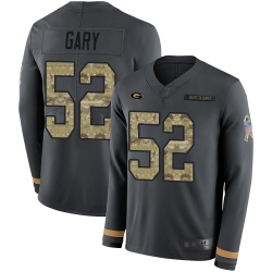 Packers 52 Rashan Gary Anthracite Salute to Service Men Stitched Football Limited Therma Long Sleeve Jersey