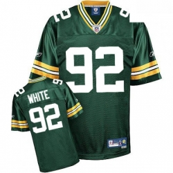 Reebok Green Bay Packers 92 Reggie White Green Team Color Replica Throwback NFL Jersey