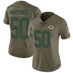 Nike Packers #50 Blake Martinez Olive Womens Stitched NFL Limited 2017 Salute to Service Jersey