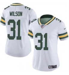 Women Green Bay Packers 31 Emanuel Wilson White Vapor Untouchable Limited Stitched Jersey