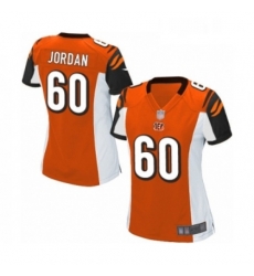 Womens Cincinnati Bengals 60 Michael Jordan Game Orange Alternate Football Jersey