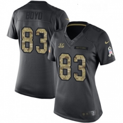 Womens Nike Cincinnati Bengals 83 Tyler Boyd Limited Black 2016 Salute to Service NFL Jersey