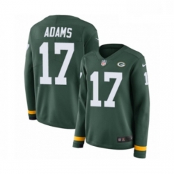 Womens Nike Green Bay Packers 17 Davante Adams Limited Green Therma Long Sleeve NFL Jersey