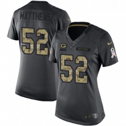 Womens Nike Green Bay Packers 52 Clay Matthews Limited Black 2016 Salute to Service NFL Jersey