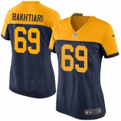 Womens Nike Green Bay Packers 69 David Bakhtiari Limited Navy Blue Alternate NFL Jersey