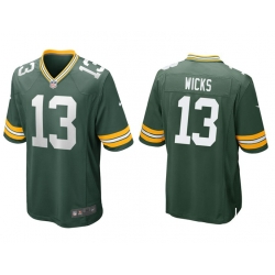 Youth Green Bay Packers #13 Dontayvion Wicks Nike Home Green Game Stitched Jersey