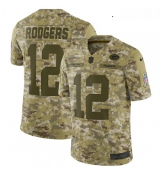 Youth Nike Green Bay Packers 12 Aaron Rodgers Limited Camo 2018 Salute to Service NFL Jersey