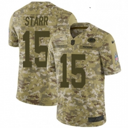 Youth Nike Green Bay Packers 15 Bart Starr Limited Camo 2018 Salute to Service NFL Jersey