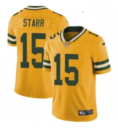 Youth Nike Green Bay Packers 15 Bart Starr Limited Gold Rush Vapor Untouchable NFL Jersey