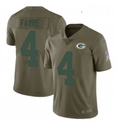 Youth Nike Green Bay Packers 4 Brett Favre Limited Olive 2017 Salute to Service NFL Jersey