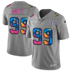 Houston Texans 99 J J  Watt Men Nike Multi Color 2020 NFL Crucial Catch NFL Jersey Greyheather