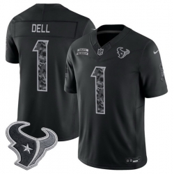 Men Houston Texans  1 Tank Dell Black F U S E  2026 Salute to Service Limited Stitched Football Jersey