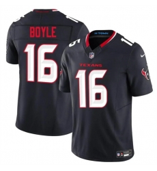 Men Houston Texans 16 Tim Boyle Navy 2024 Vapor F U S E  Limited Stitched Jersey