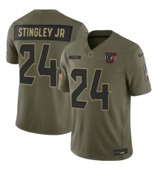 Men Houston Texans 24 Derek Stingley Jr  Olive 2025 F U S E  Salute to Service Limited Stitched Football Jersey Men Houston Texans 24 Derek Stingley Jr  Olive 2025 F U S E  Salute to Service Limited Stitched Football Jersey