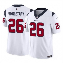 Men Houston Texans 26 Devin Singletary White 2023 F U S E Vapor Untouchable Stitched Football Jersey