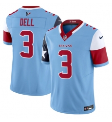 Men Houston Texans 3 Tank Dell Blue 2024 F U S E  V5 Limited Stitched Football Jersey