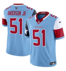 Men Houston Texans 51 Will Anderson Jr  Blue 2024 F U S E  V5 Limited Stitched Football Jersey