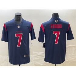 Men Houston Texans 7 C J  Stroud Navy Color Rush Vapor Untouchable Stitched Football Jersey