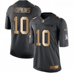 Men Nike Houston Texans 10 DeAndre Hopkins Limited BlackGold Salute to Service NFL Jersey