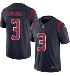 Nike Texans #3 Tom Savage Navy Blue Mens Stitched NFL Limited Rush Jersey