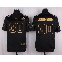 Nike Texans #30 Kevin Johnson Black Mens Stitched NFL Elite Pro Line Gold Collection Jersey