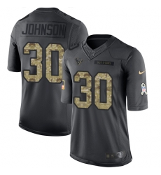 Nike Texans #30 Kevin Johnson Black Mens Stitched NFL Limited 2016 Salute to Service Jersey