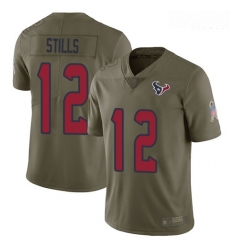 Texans 12 Kenny Stills Olive Men Stitched Football Limited 2017 Salute To Service Jersey