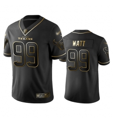 Texans 99 J J  Watt Black Men Stitched Football Limited Golden Edition Jersey