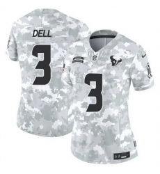 Women Houston Texans 3 Tank Dell 2024 F U S E Arctic Camo Salute To Service Limited Stitched Football Jersey