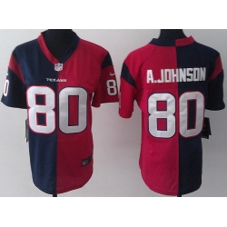 Women Nike Houston Texans 80 Andre Johnson Red Blue Split NFL Jerseys