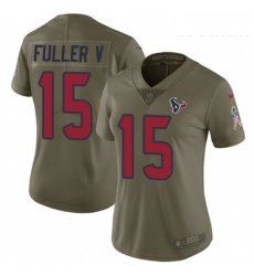 Womens Nike Houston Texans 15 Will Fuller V Limited Olive 2017 Salute to Service NFL Jersey